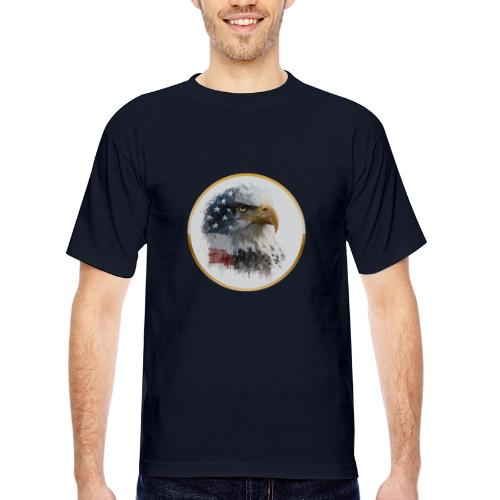 USA: Patriot Wing Emblem - Bayside Unisex Heavyweight USA Made T-Shirt