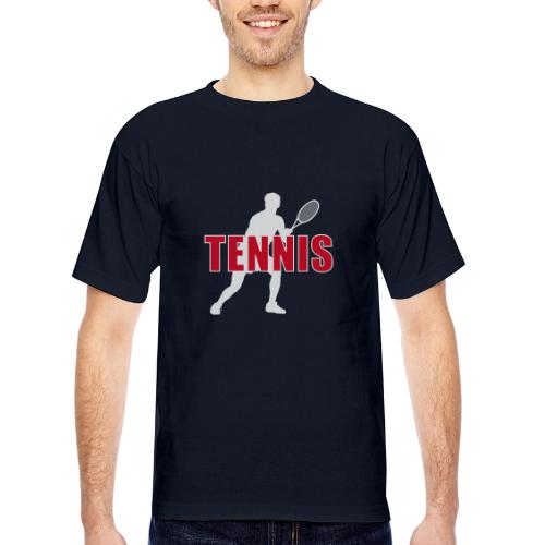 Red Court Tennis - Bayside Unisex Heavyweight USA Made T-Shirt
