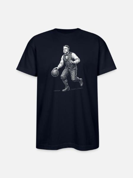 Chester A Arthur Basketball - Bayside Unisex Heavyweight USA Made T-Shirt - navy