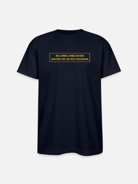 Internet Humor Money Meme - Bayside Unisex Heavyweight USA Made T-Shirt - navy