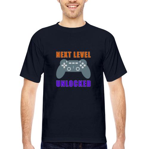 Next Level Unlocked Gamer Design - Bayside Unisex Heavyweight USA Made T-Shirt