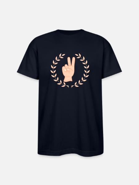 Peace - Bayside Unisex Heavyweight USA Made T-Shirt - navy