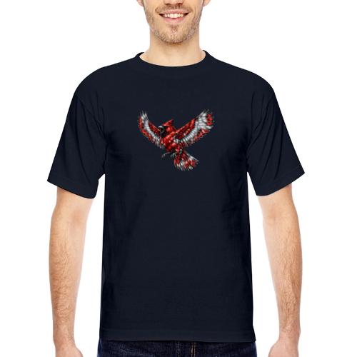 Cardinal in Flight - Bayside Unisex Heavyweight USA Made T-Shirt