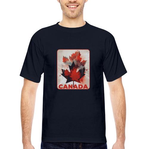 Canada Inked Leaf - Bayside Unisex Heavyweight USA Made T-Shirt