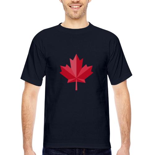 Canadian red maple leaf - Bayside Unisex Heavyweight USA Made T-Shirt