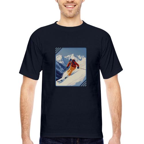 Mountain Skiing Vibes - Bayside Unisex Heavyweight USA Made T-Shirt