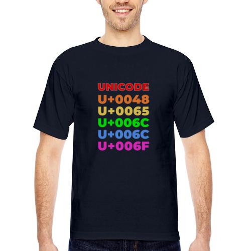 Hello, in unicode - Bayside Unisex Heavyweight USA Made T-Shirt