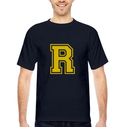 Letter R – Capital Athletic Alphabet Monogram - Bayside Unisex Heavyweight USA Made T-Shirt