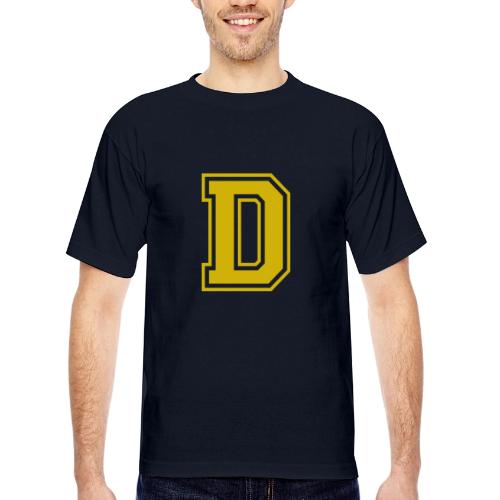 Letter D – Capital Athletic Alphabet Monogram - Bayside Unisex Heavyweight USA Made T-Shirt