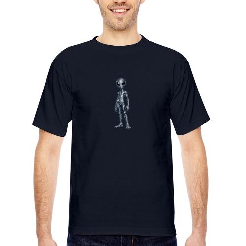 Silver Alien - Bayside Unisex Heavyweight USA Made T-Shirt