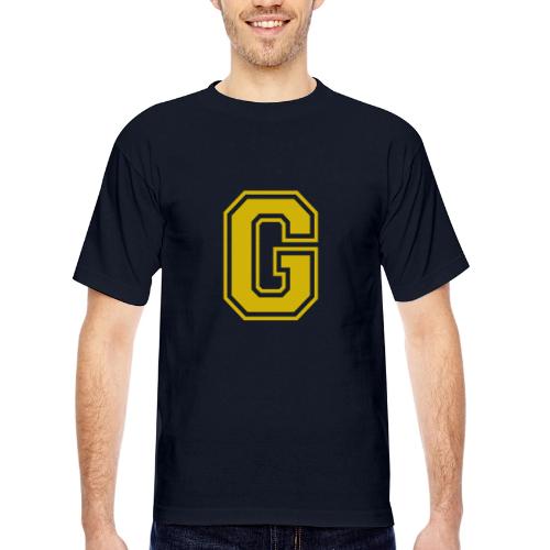 Letter G – Capital Athletic Alphabet Monogram - Bayside Unisex Heavyweight USA Made T-Shirt