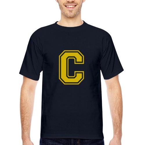 Letter C – Capital Athletic Alphabet Monogram - Bayside Unisex Heavyweight USA Made T-Shirt
