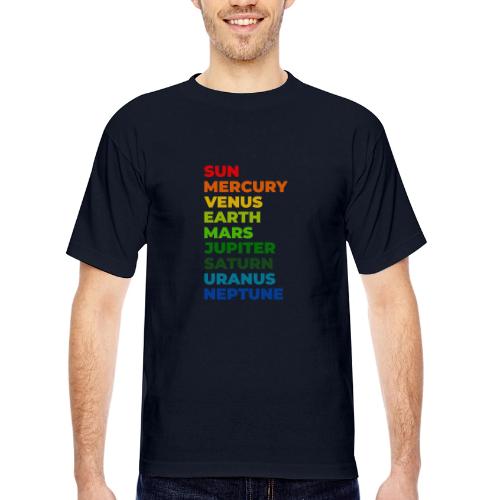 Color the solar system - Bayside Unisex Heavyweight USA Made T-Shirt