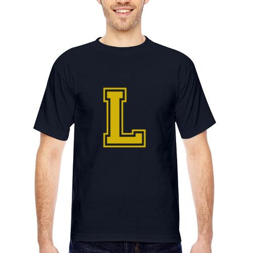 Letter L – Capital Athletic Alphabet Monogram - Bayside Unisex Heavyweight USA Made T-Shirt