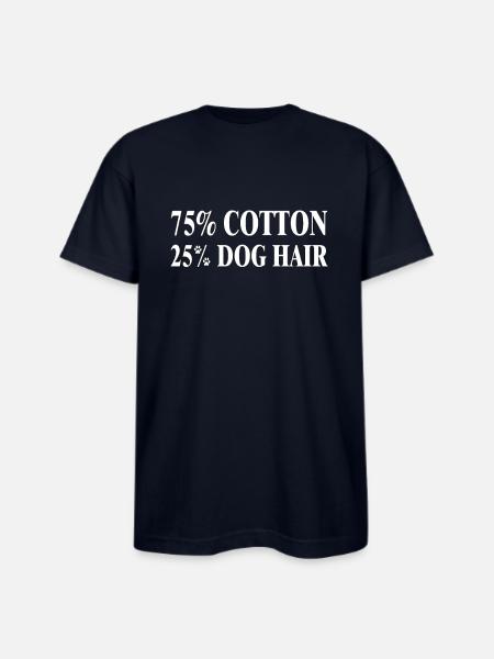 Dog Hair Cotton Blend Tee - Bayside Unisex Heavyweight USA Made T-Shirt - navy