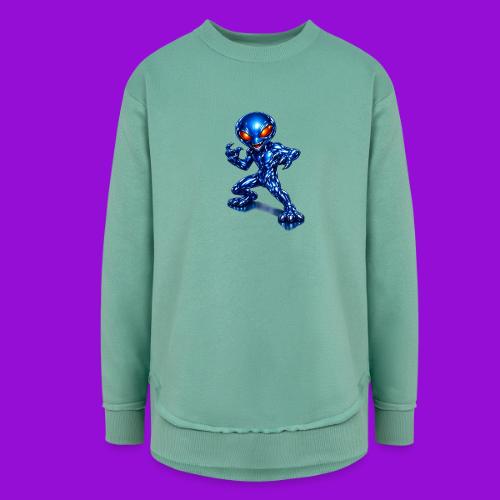 Angry Blue Alien - Women's Weekend Tunic Fleece Sweatshirt