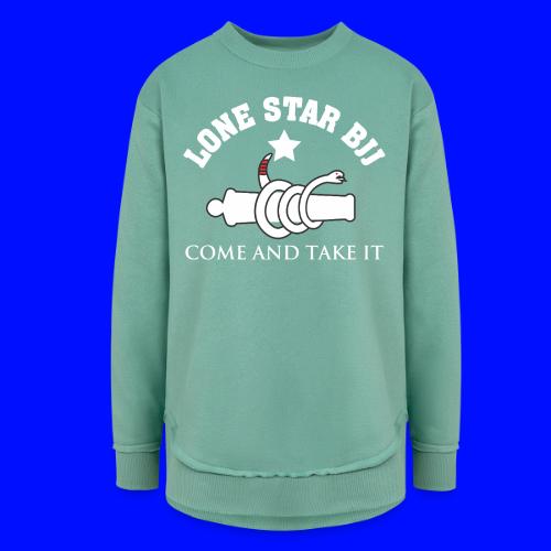 Lone Star BJJ - Come and Take It - White and Red - Women's Weekend Tunic Fleece Sweatshirt