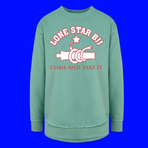LONE STAR BRAZILIAN JIU-JITSU - Red and white - Women's Weekend Tunic Fleece Sweatshirt