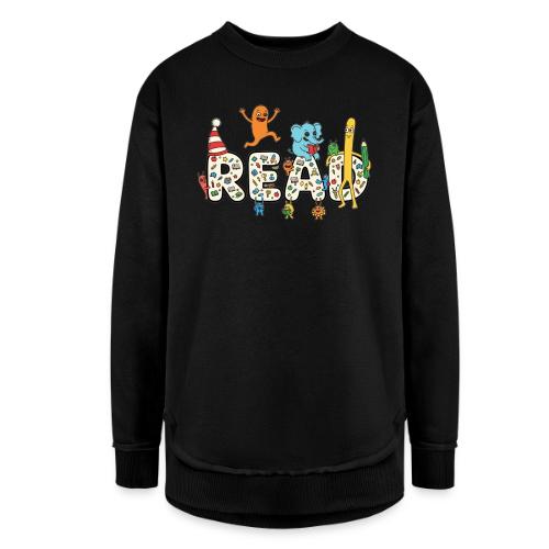 Whimsical READ Kids Cartoon - Women's Weekend Tunic Fleece Sweatshirt