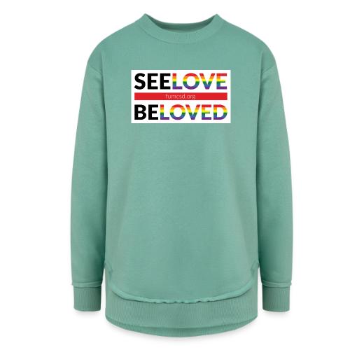 FUMCSD See Love, Be Loved: white design background - Women's Weekend Tunic Fleece Sweatshirt