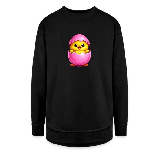 Easter Chick Pink - Women's Weekend Tunic Fleece Sweatshirt