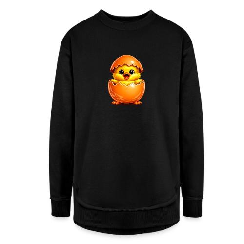 Easter Chick Orange - Women's Weekend Tunic Fleece Sweatshirt