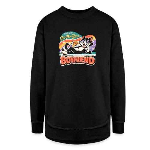 Sassy Cat Pride Pizza Retro Comic - Women's Weekend Tunic Fleece Sweatshirt