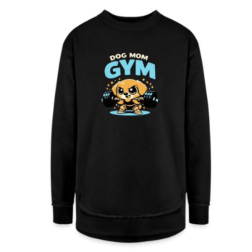 Chibi Dog Gym Workout - Women's Weekend Tunic Fleece Sweatshirt