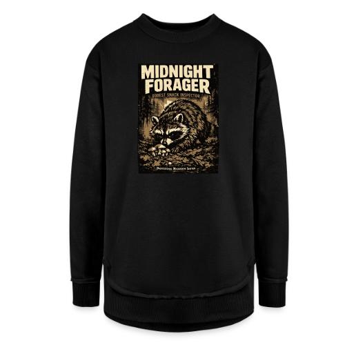 Midnight Forager Raccoon Mushroom Hunter - Women's Weekend Tunic Fleece Sweatshirt
