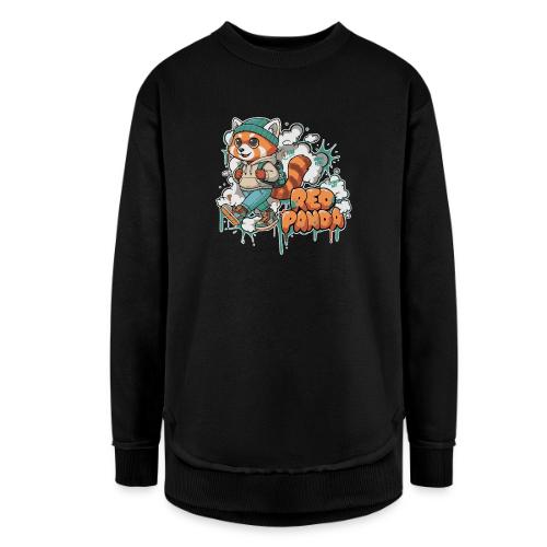Red Panda Street Graffiti Vibes - Women's Weekend Tunic Fleece Sweatshirt