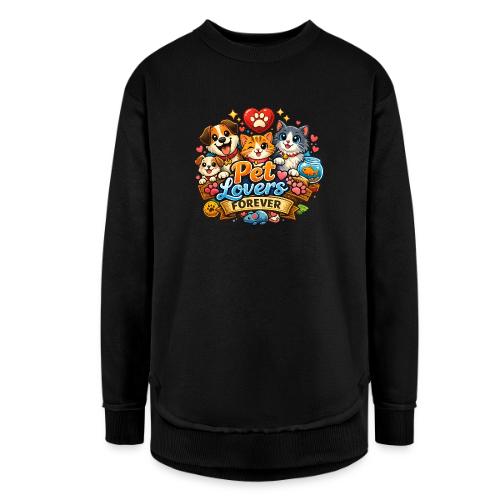 Pet Lover Forever Cute Cats & Dogs - Women's Weekend Tunic Fleece Sweatshirt