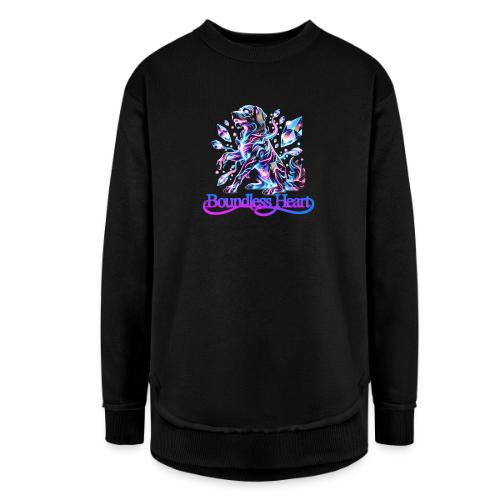 Boundless Heart Neon Galaxy Dog Shirt - Women's Weekend Tunic Fleece Sweatshirt