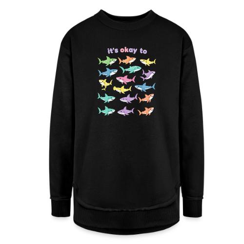 It’s Okay To – Cute Pastel Shark - Women's Weekend Tunic Fleece Sweatshirt