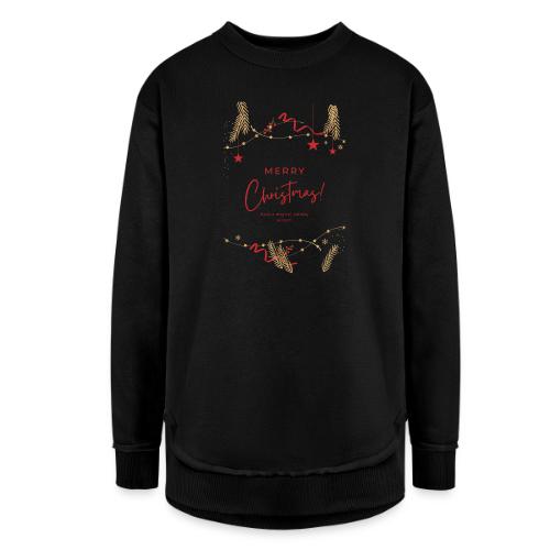 Merry Christmas Typography Design - Women's Weekend Tunic Fleece Sweatshirt