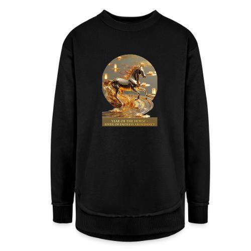 Year of the Horse Abundance T Shirt, Lunar NY Gift - Women's Weekend Tunic Fleece Sweatshirt