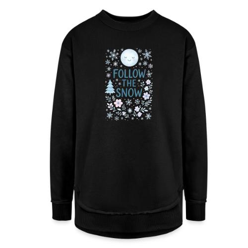 Follow the Snow – Cozy Winter Watercolor - Women's Weekend Tunic Fleece Sweatshirt