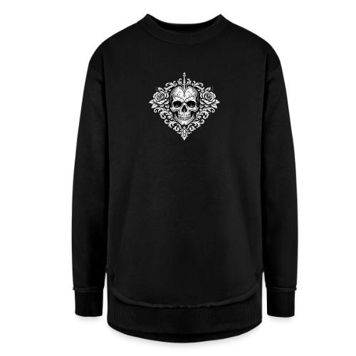 Gothic Filigree Skull - Women's Weekend Tunic Fleece Sweatshirt