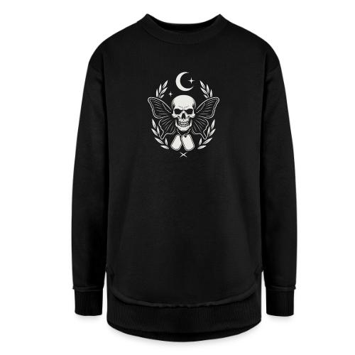 Skull butterfly dog tags - Women's Weekend Tunic Fleece Sweatshirt