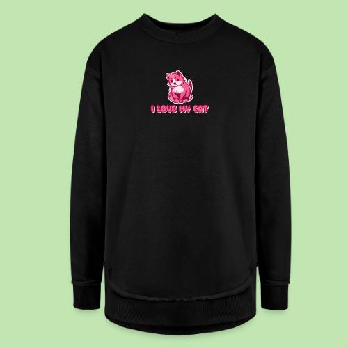 I love my cat - Women's Weekend Tunic Fleece Sweatshirt