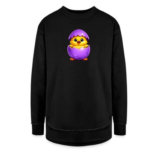 Easter Chick Purple - Women's Weekend Tunic Fleece Sweatshirt