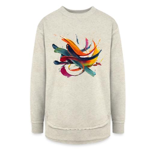 Colorful Waves - Women's Weekend Tunic Fleece Sweatshirt
