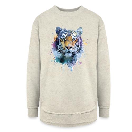 Splash-Art Tiger Face - Women's Weekend Tunic Fleece Sweatshirt