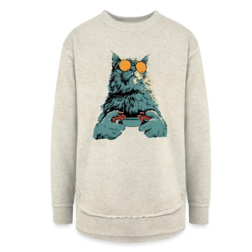 Cat: Fluff Mode On - Women's Weekend Tunic Fleece Sweatshirt