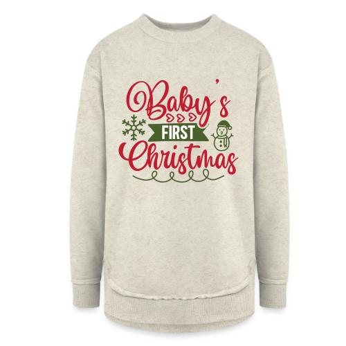Baby s First Christmas - Women's Weekend Tunic Fleece Sweatshirt