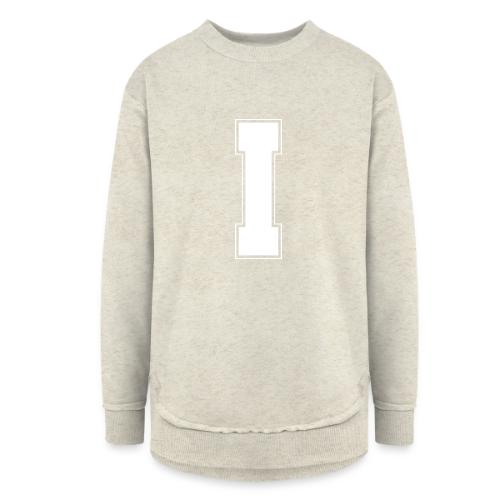 White Letter I – Varsity Alphabet Monogram - Women's Weekend Tunic Fleece Sweatshirt