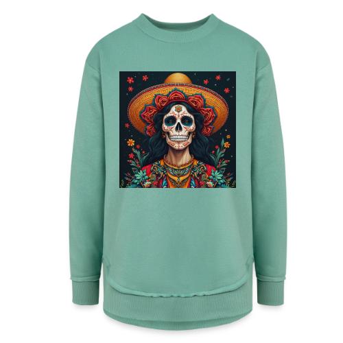 Charra Skull Art | Traditional Mexican Design - Women's Weekend Tunic Fleece Sweatshirt