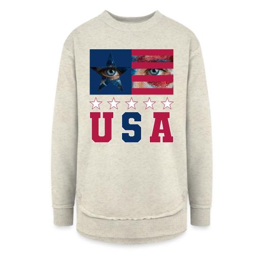 Stars and Vision USA - Women's Weekend Tunic Fleece Sweatshirt