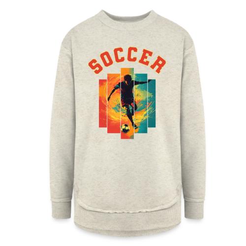 Soccer Heartbeat - Women's Weekend Tunic Fleece Sweatshirt