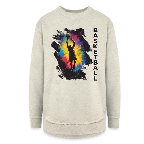 High Energy Basketball Paint Splatter Art - Women's Weekend Tunic Fleece Sweatshirt
