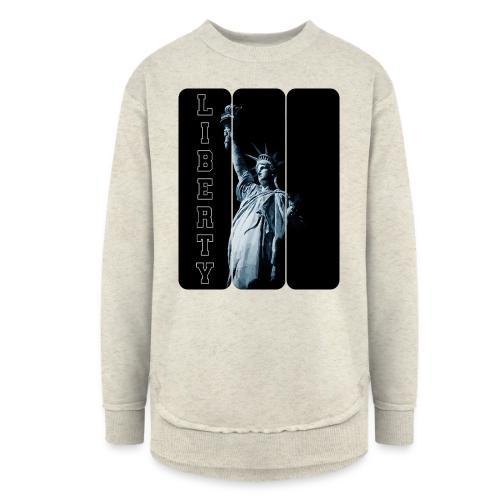 USA: Vertical Liberty - Women's Weekend Tunic Fleece Sweatshirt
